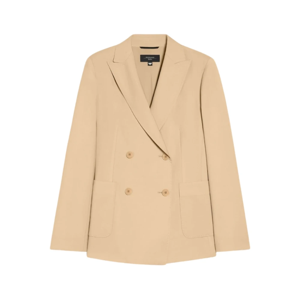 Max Mara Beige Wolmix Nervoso Jas Beige Dames