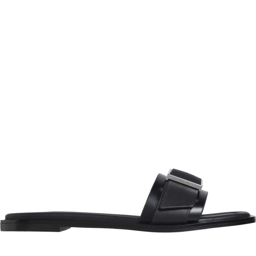 Calvin Klein Women's Black Flat Slide Sandals