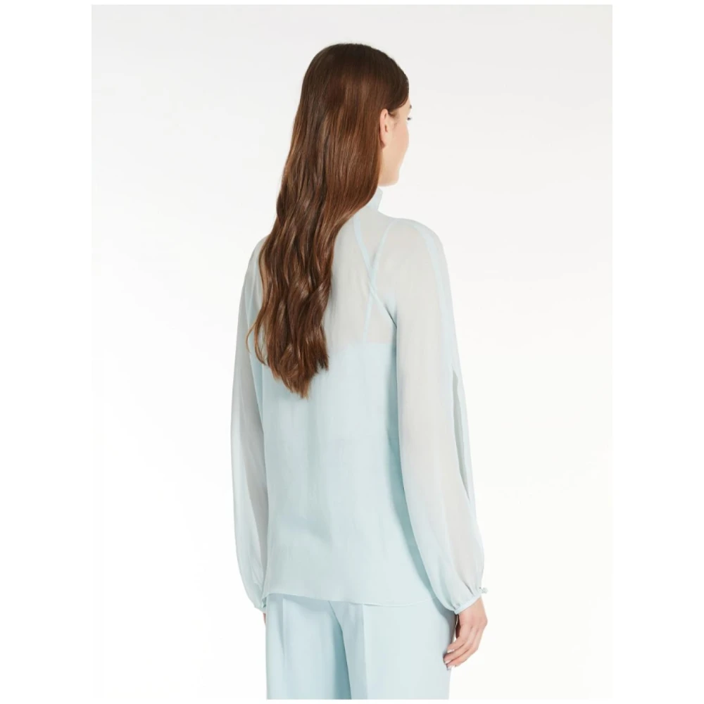 Max Mara Elegante Zijden Blouse Blue Dames