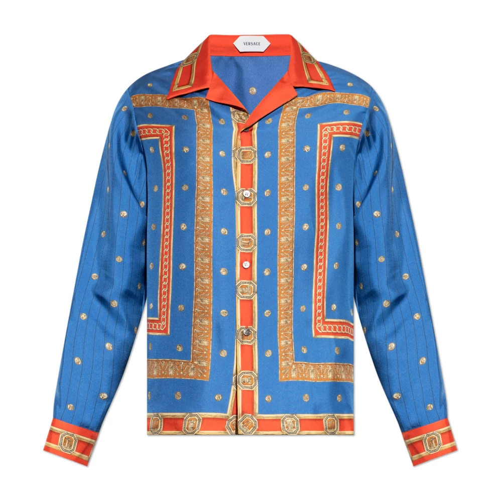 Versace Uomo Multicolor - Camicia Di Seta Con Stampa - Shirts - E - L