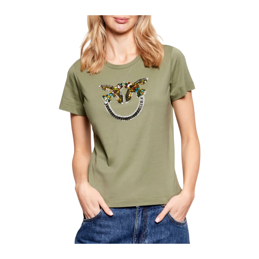 Pinko Women's Green T-Shirts, S, Quentin T-Shirt