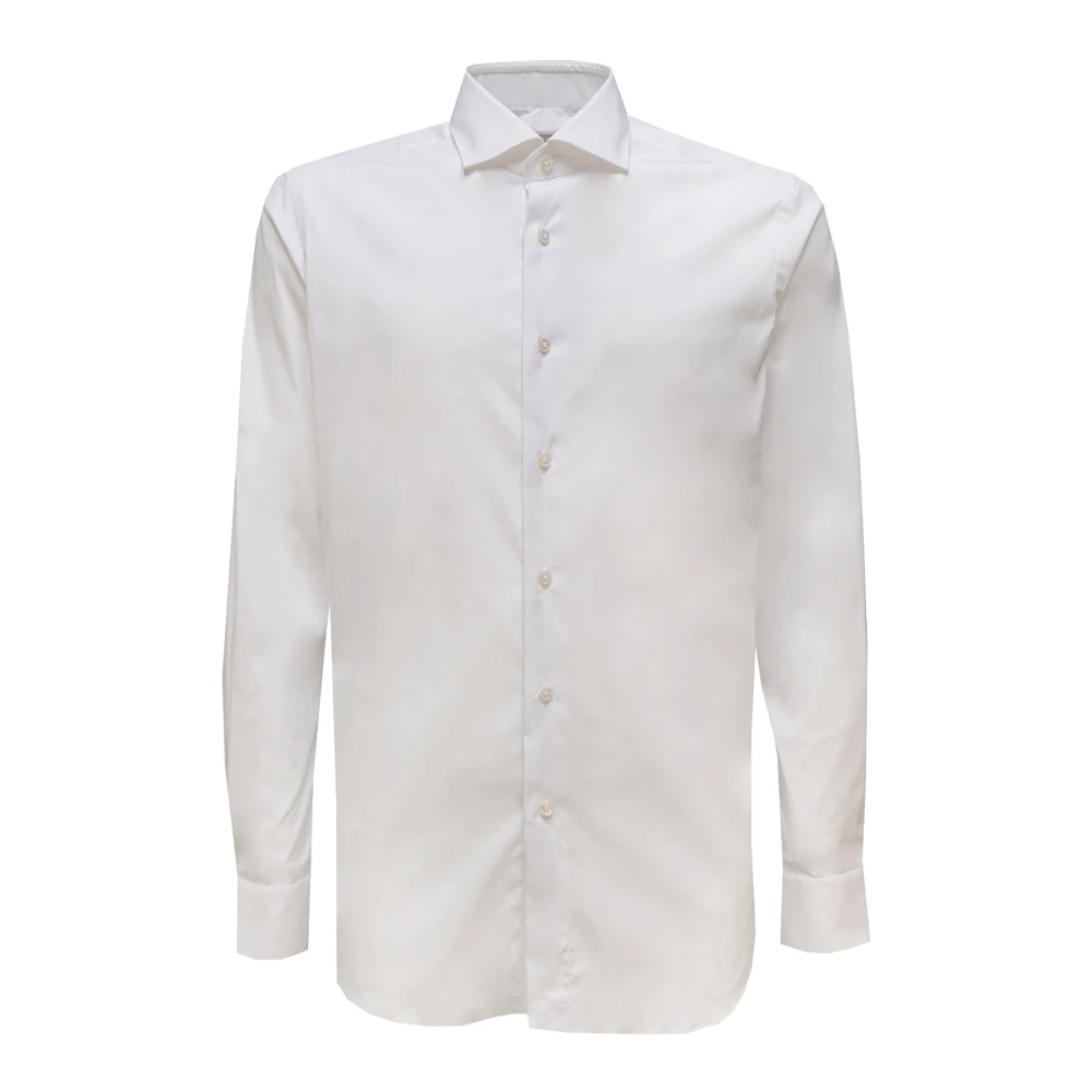 Xacus Vit Poplin Tailor Stretch Skjorta White, Herr