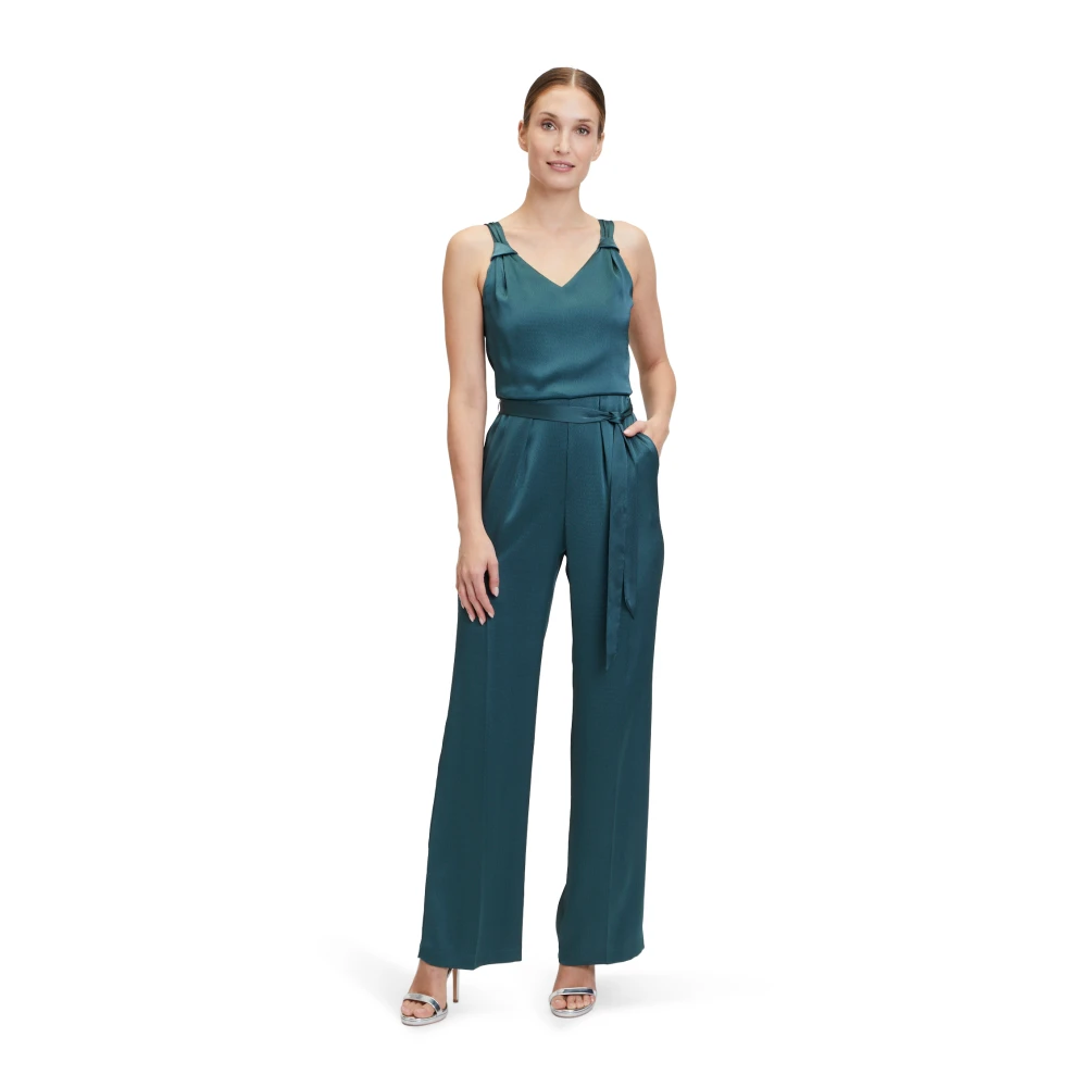 Vera Mont Bloemen mouwloze jumpsuit Green Dames