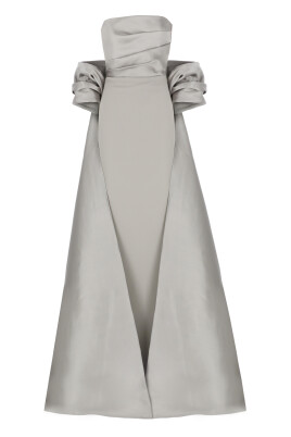 silver-sleeveless-dress-with-rear-vent