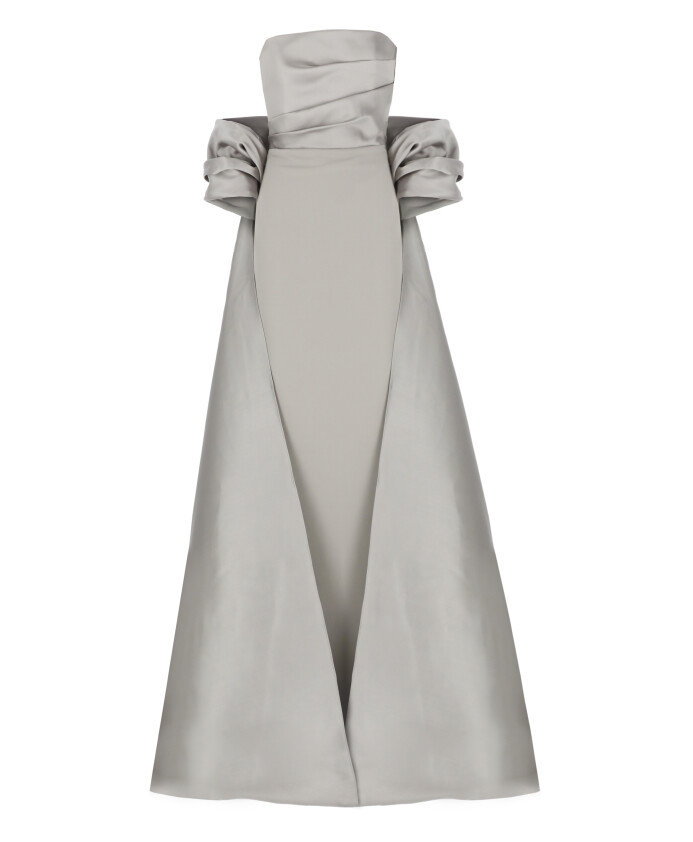 silver-sleeveless-dress-with-rear-vent