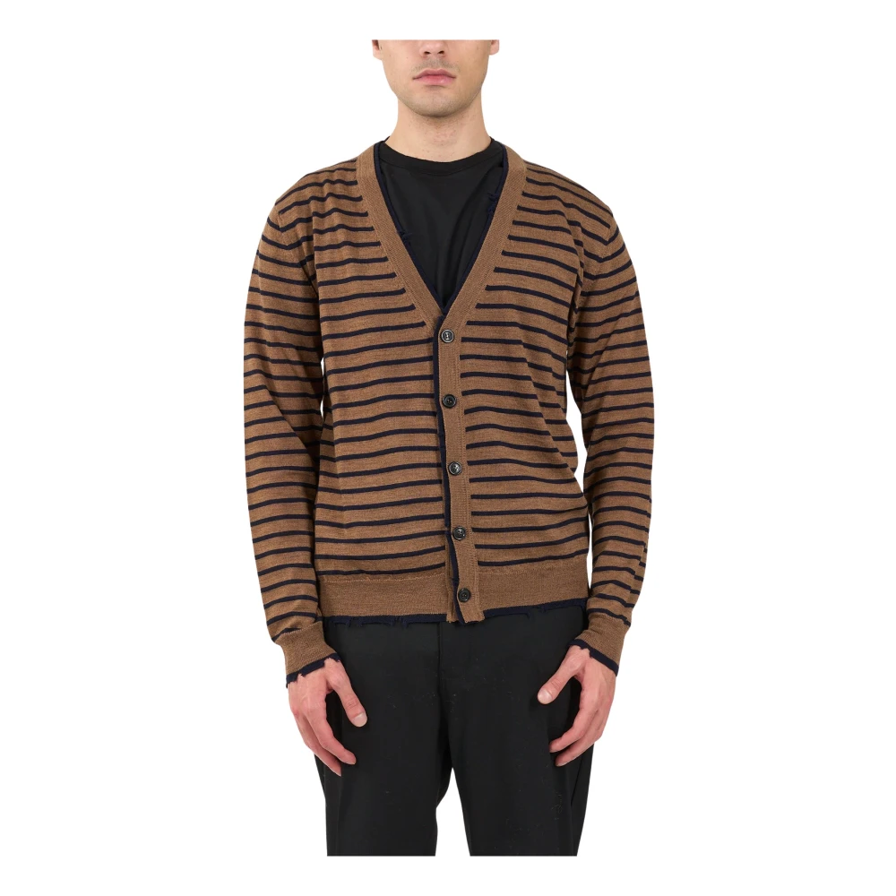 Mauro Grifoni Cardigan van zuivere wol met knoopsluiting Beige Heren