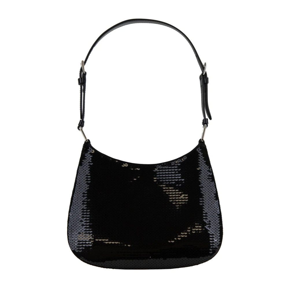 Prada Paillet Schoudertas met Automatische Knoop Black Dames