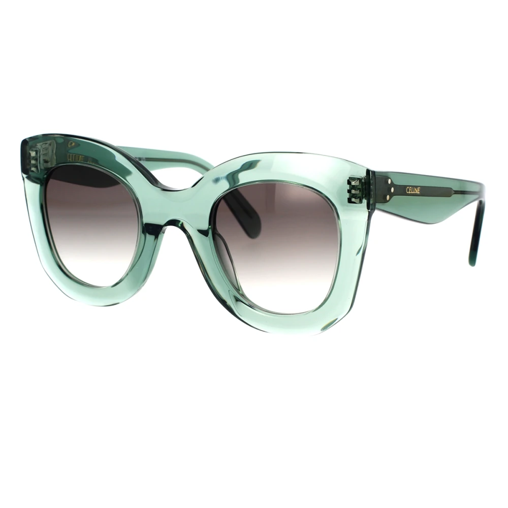 Celine Geometriska solglasögon med grön acetatram och gråtonade linser Green, Dam