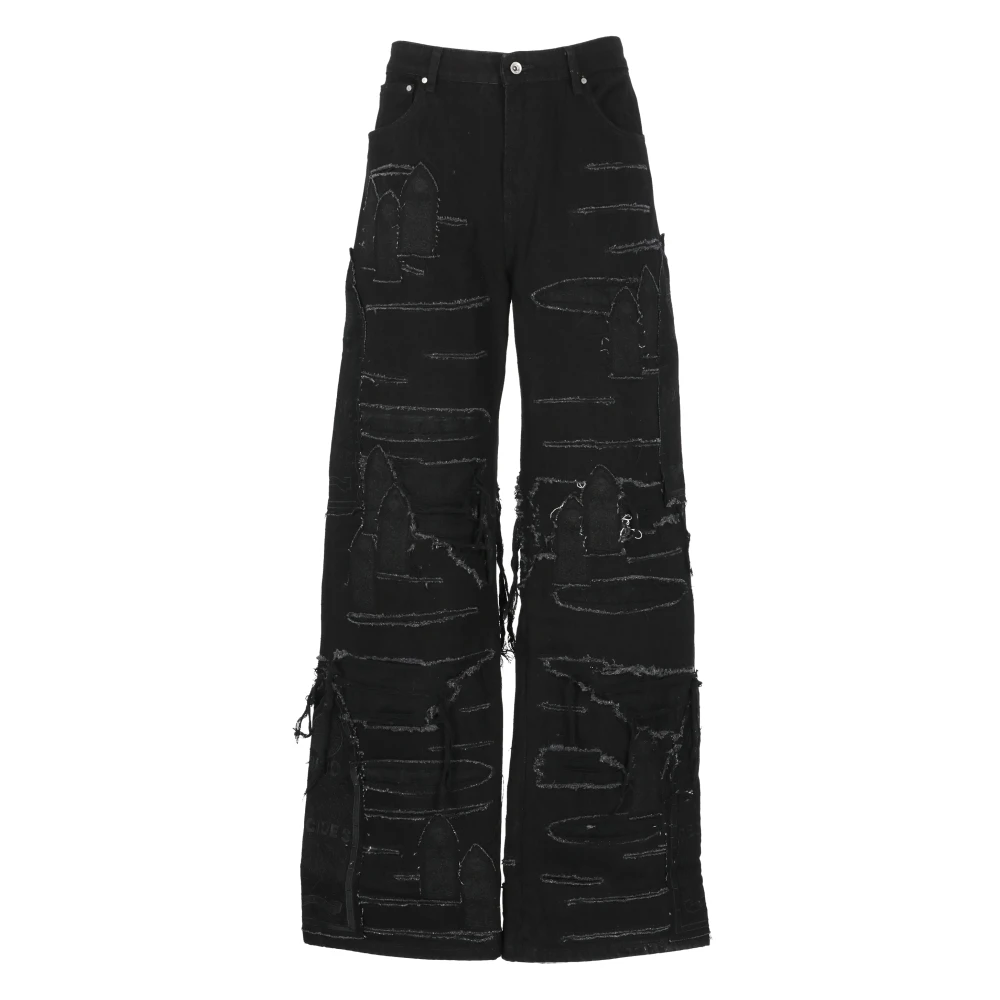 Who Decides War Zwarte Katoenen Jeans met Borduursels Black Heren