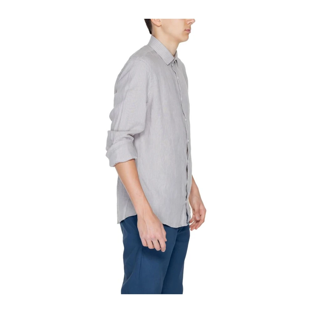 Calvin Klein Linnen lange mouwen overhemd Beige Heren