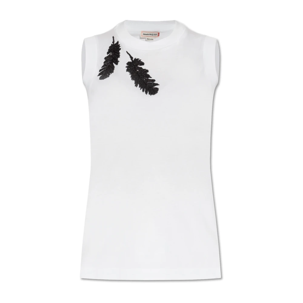 Alexander mcqueen Top met applicatie White Dames