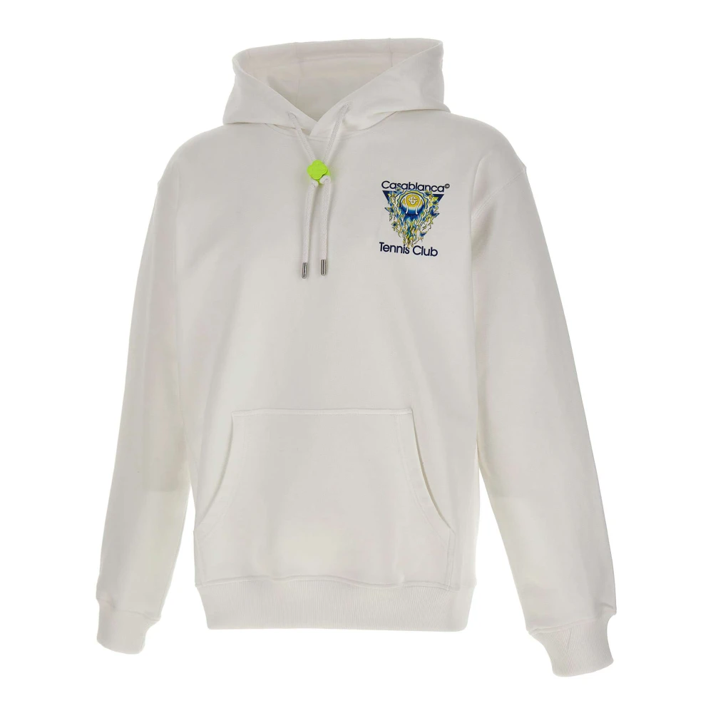 Casablanca Men's White Tennis Club Icon Hooded Sweatshirt - Hoodies - 2XL - Sweatshirts & Hoodies