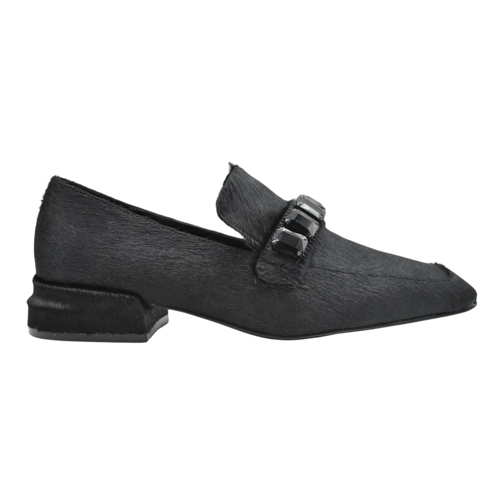 Jeannot Zwarte Veterschoenen voor Dames Black Dames