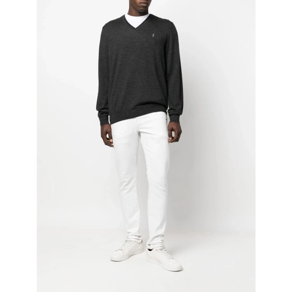 Ralph Lauren Donkergranieten trui met V-hals Gray Heren