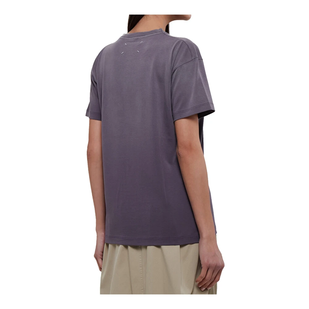 Maison Margiela Katoenen Logo T-shirt Vrouwen Italië Purple Dames