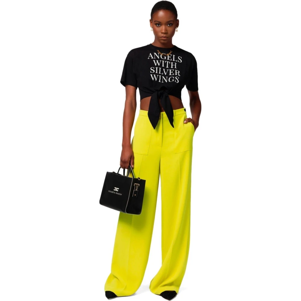 Elisabetta Franchi Ceder Wijde Pijp Broek Yellow Dames