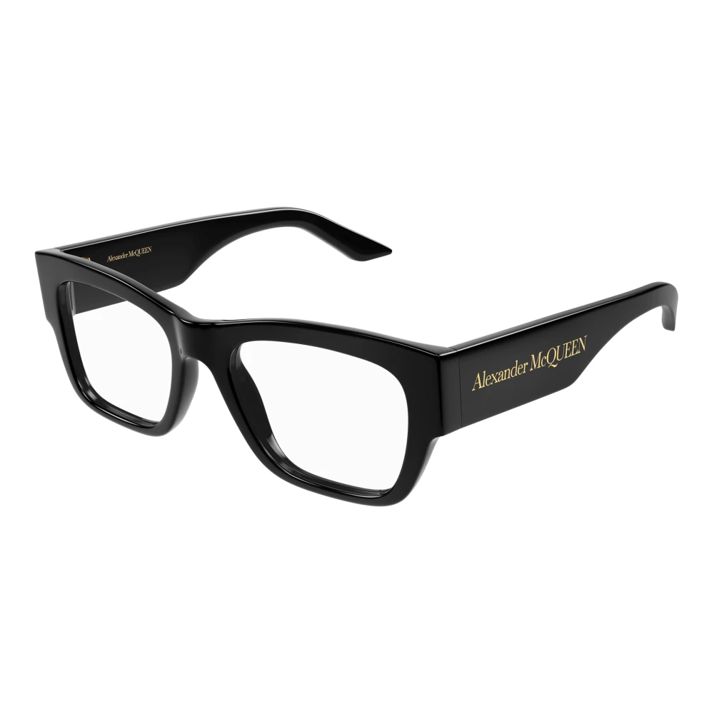 Alexander Mcqueen Unisex Black Glasses, 52 Mm, Square Eyeglasses