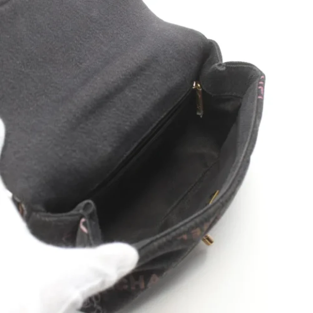 Chanel Vintage Pre-owned Denim shoulder-bags Black Dames