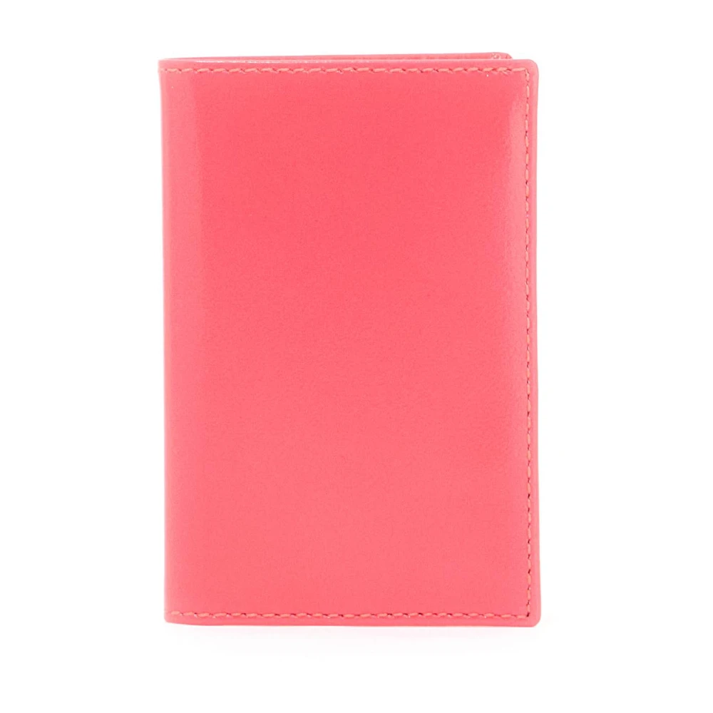 Comme des Garçons Leren portemonnee met contrasterende interieurpanelen Pink Heren