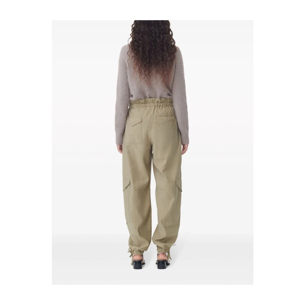 Ganni Tapered Trousers Green Dames