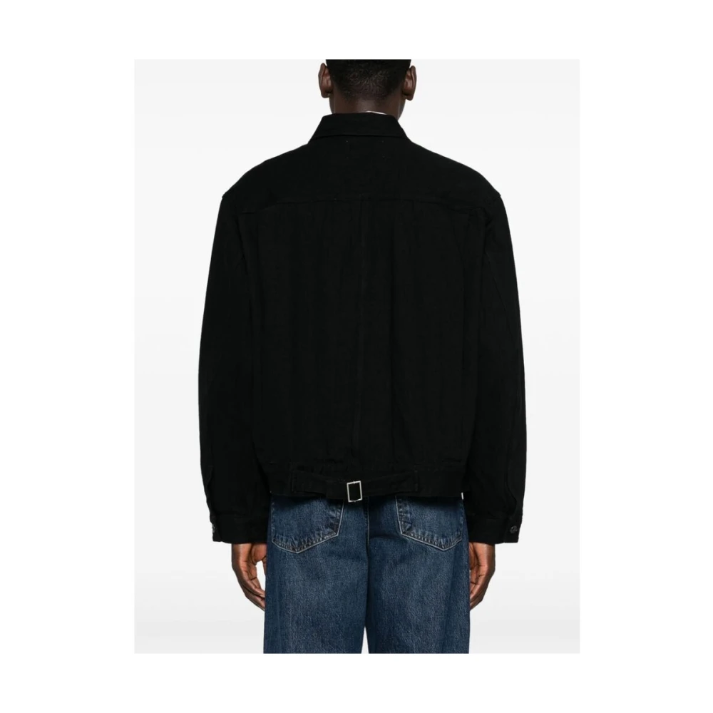 Studio Nicholson Zwarte Denim Jack met Klassieke Stijl Black Heren