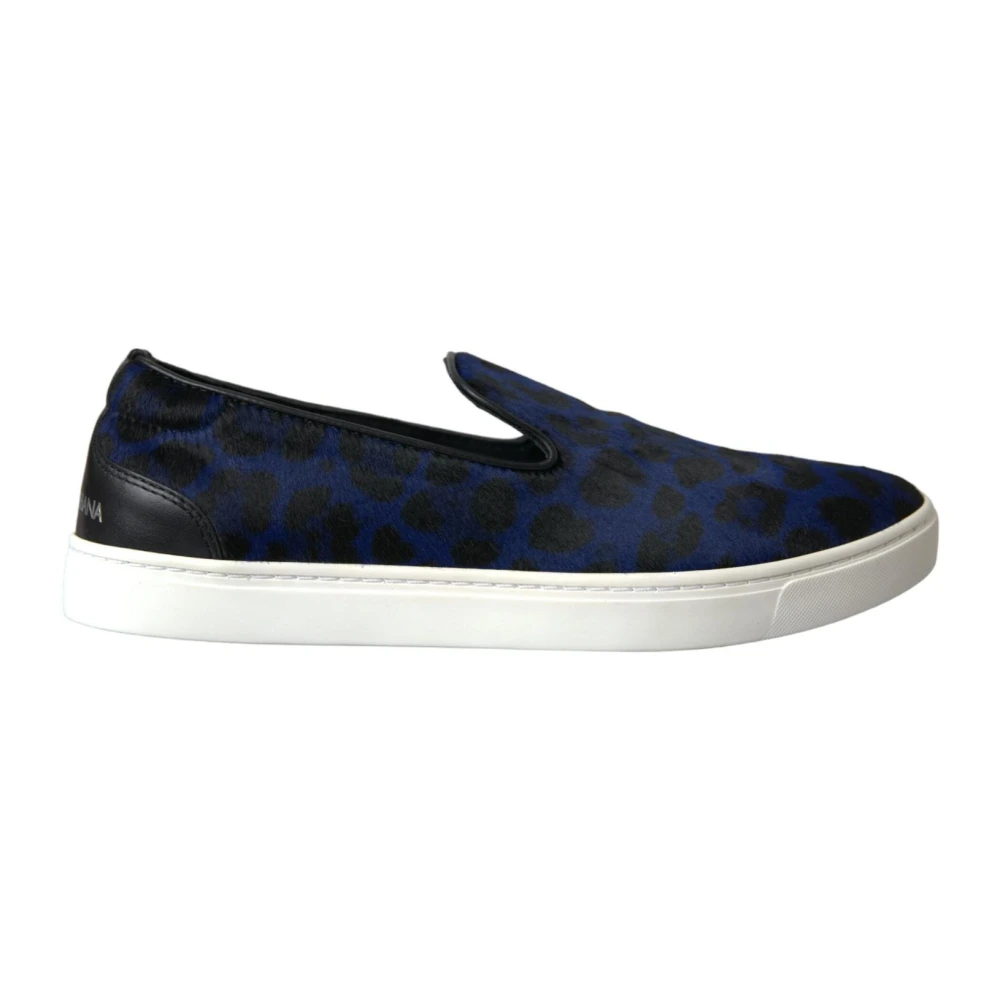 Dolce & Gabbana Men's Blue Leopard Print Loafers Trainers Size 6
