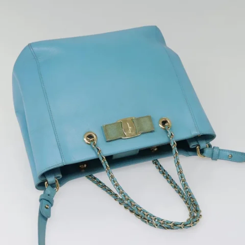 Salvatore Ferragamo Pre-owned Leather handbags Blue Dames
