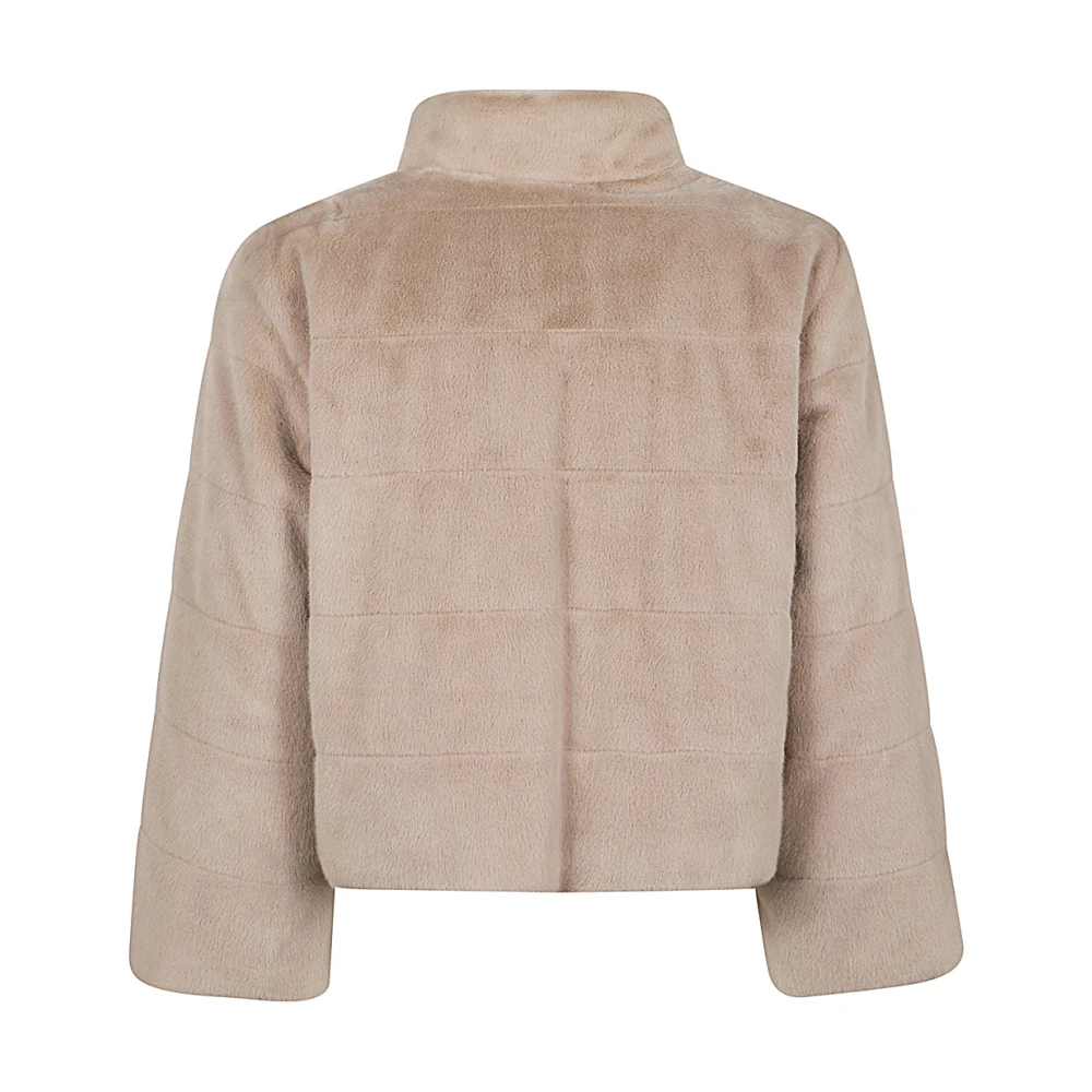 Marella Korte Nep Bontjas Beige Dames