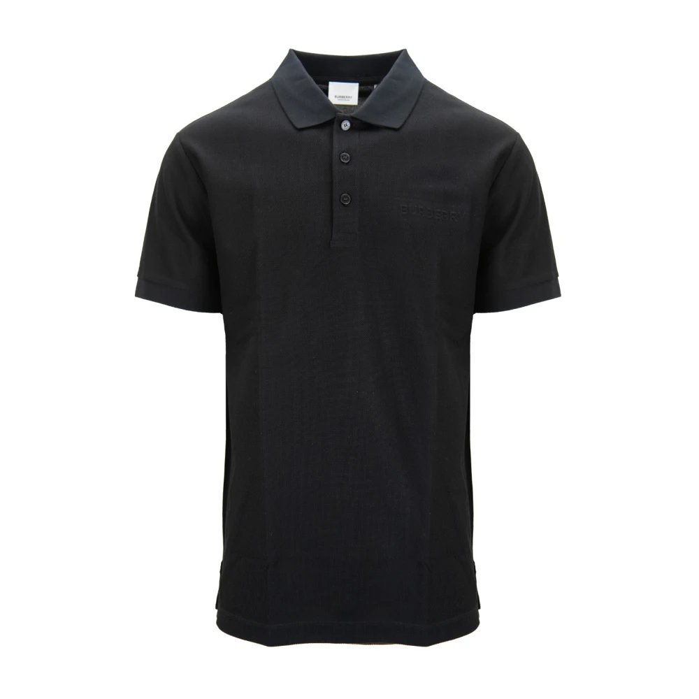Burberry Men's Black Button Polo Shirt - Polo Shirts - L - Tops