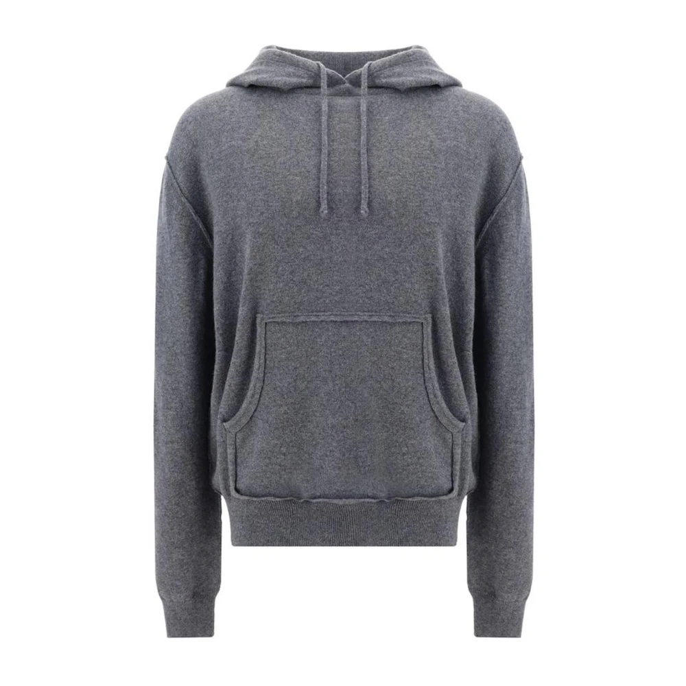 Maison Margiela Wollen hoodie met kangoeroezak Gray Heren
