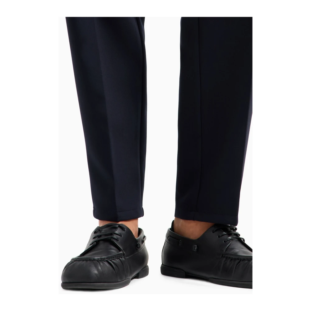 Emporio Armani Blauwe elastische taille broek Blue Heren