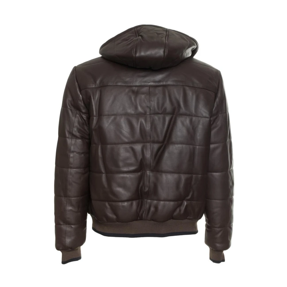 Harmont & Blaine Gewatteerde leren jas Bruin Brown Heren
