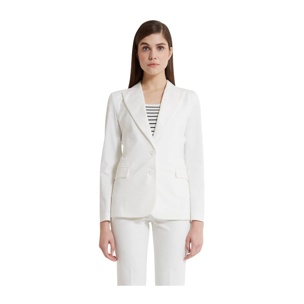 ViCOLO Witte Twee-Knoop Blazer White Dames