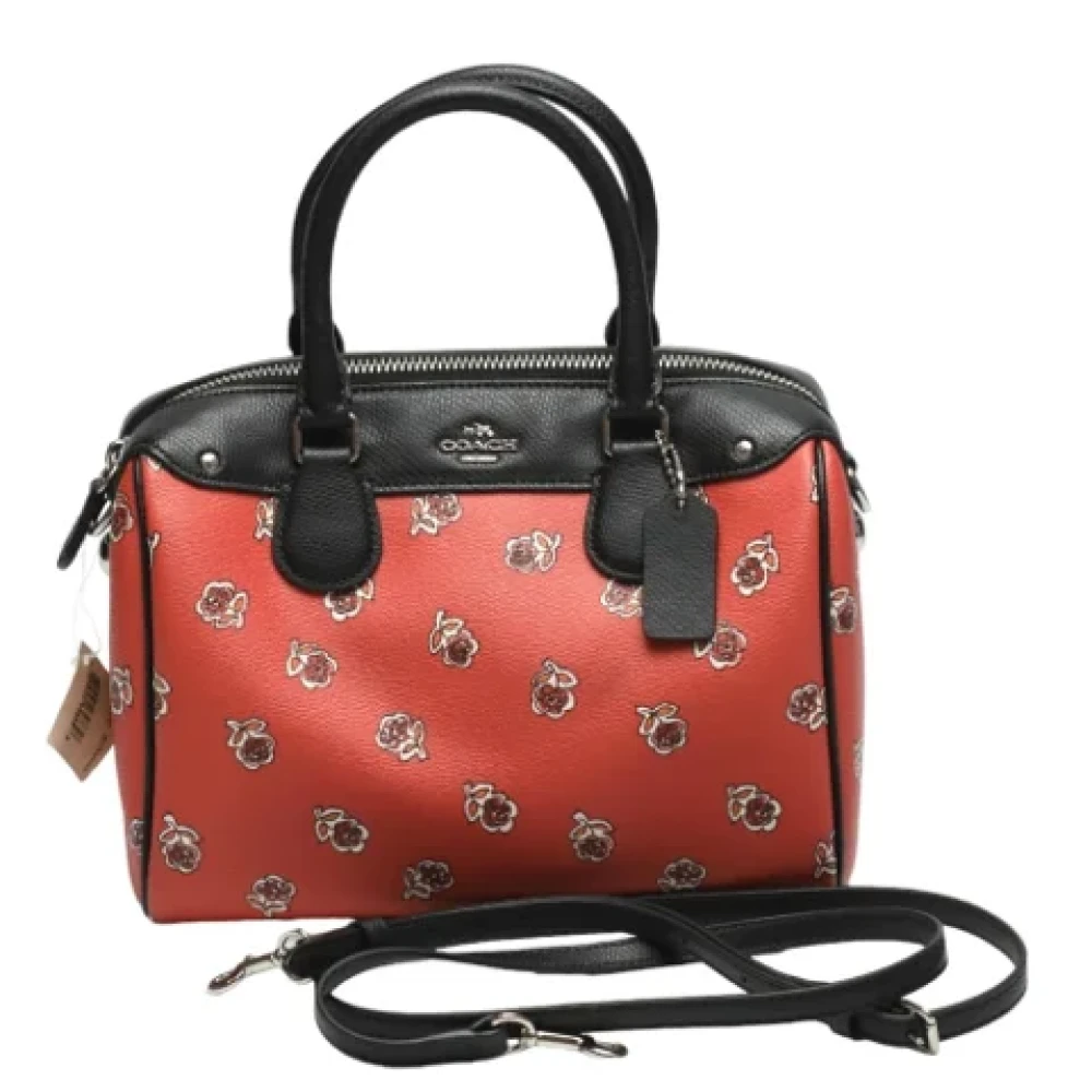 Coach Pre-owned Leather handbags Red Dames