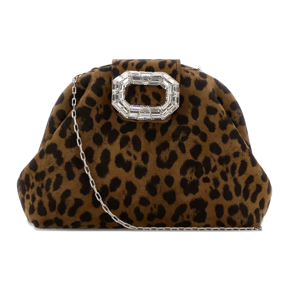 Amina Muaddi Brun Camelia Micro Clutch