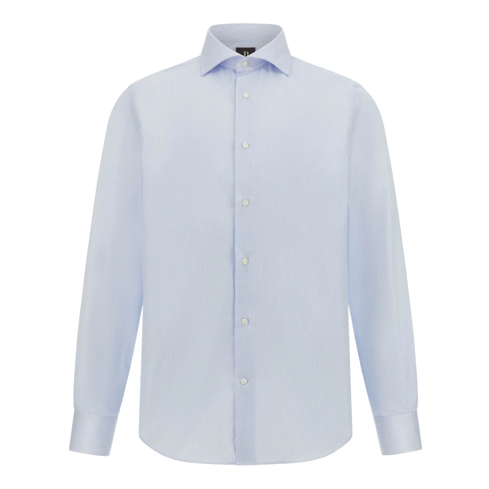 Boggi Milano Ultimate Non-Iron Gestreept Overhemd van Katoen Blue Heren