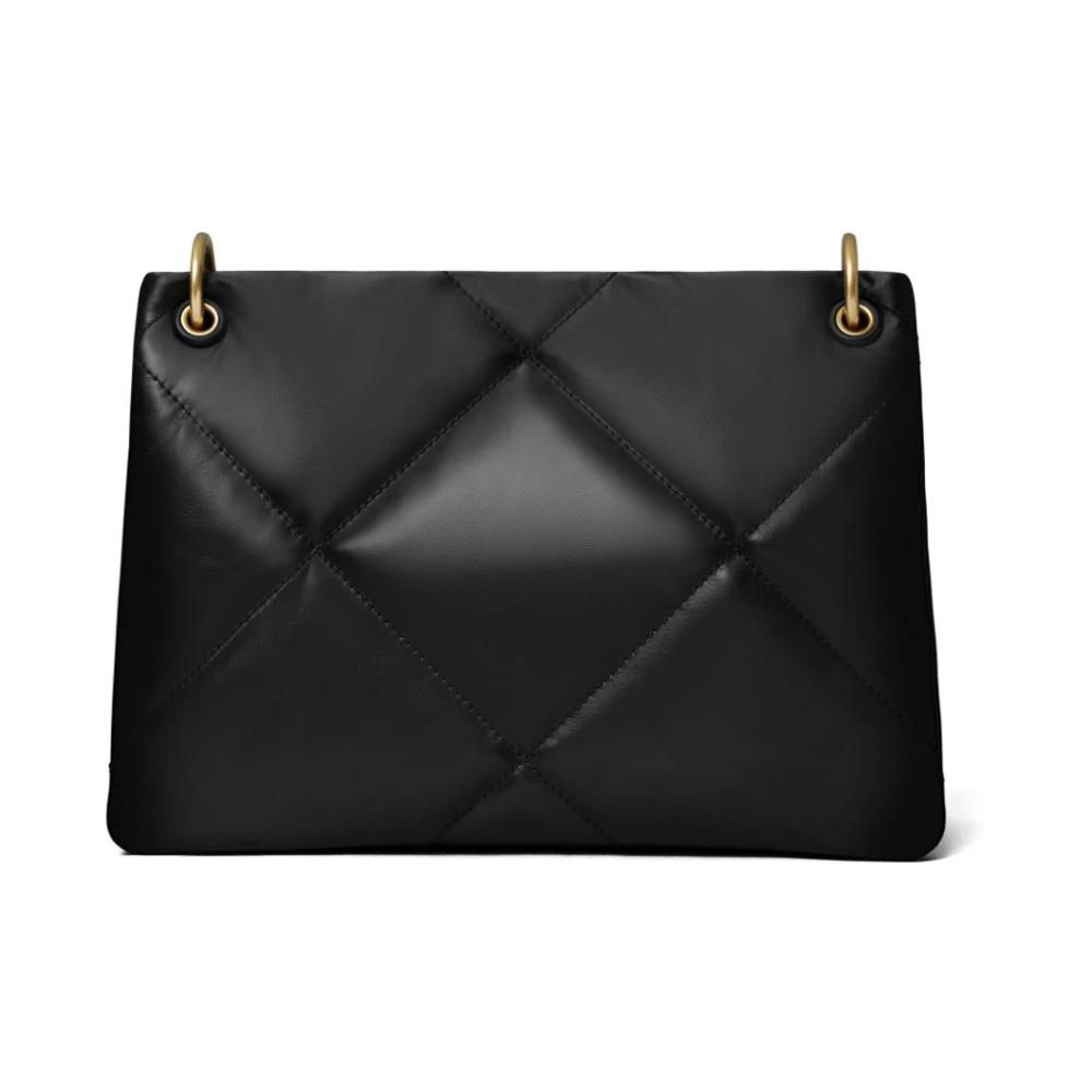TORY BURCH Gewatteerde leren kettingschoudertas Black Dames