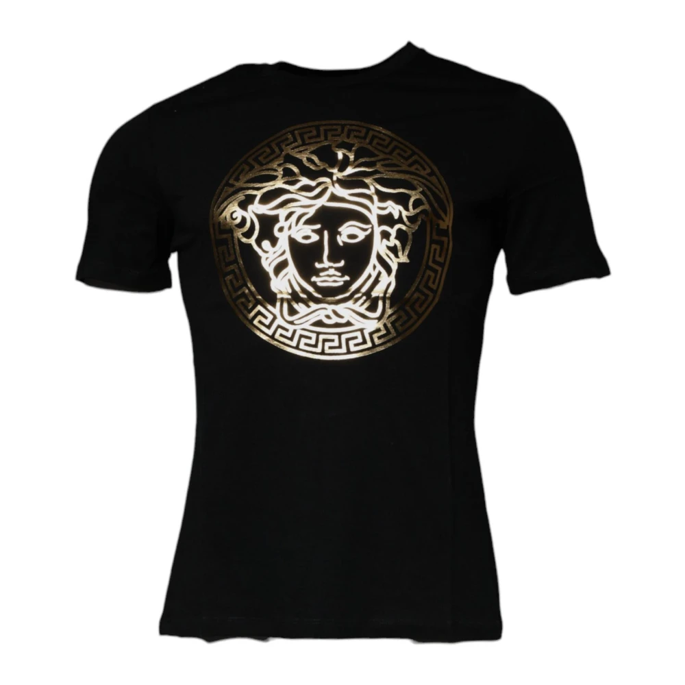 Versace Medusa Print Crew Neck T-shirt Black Heren