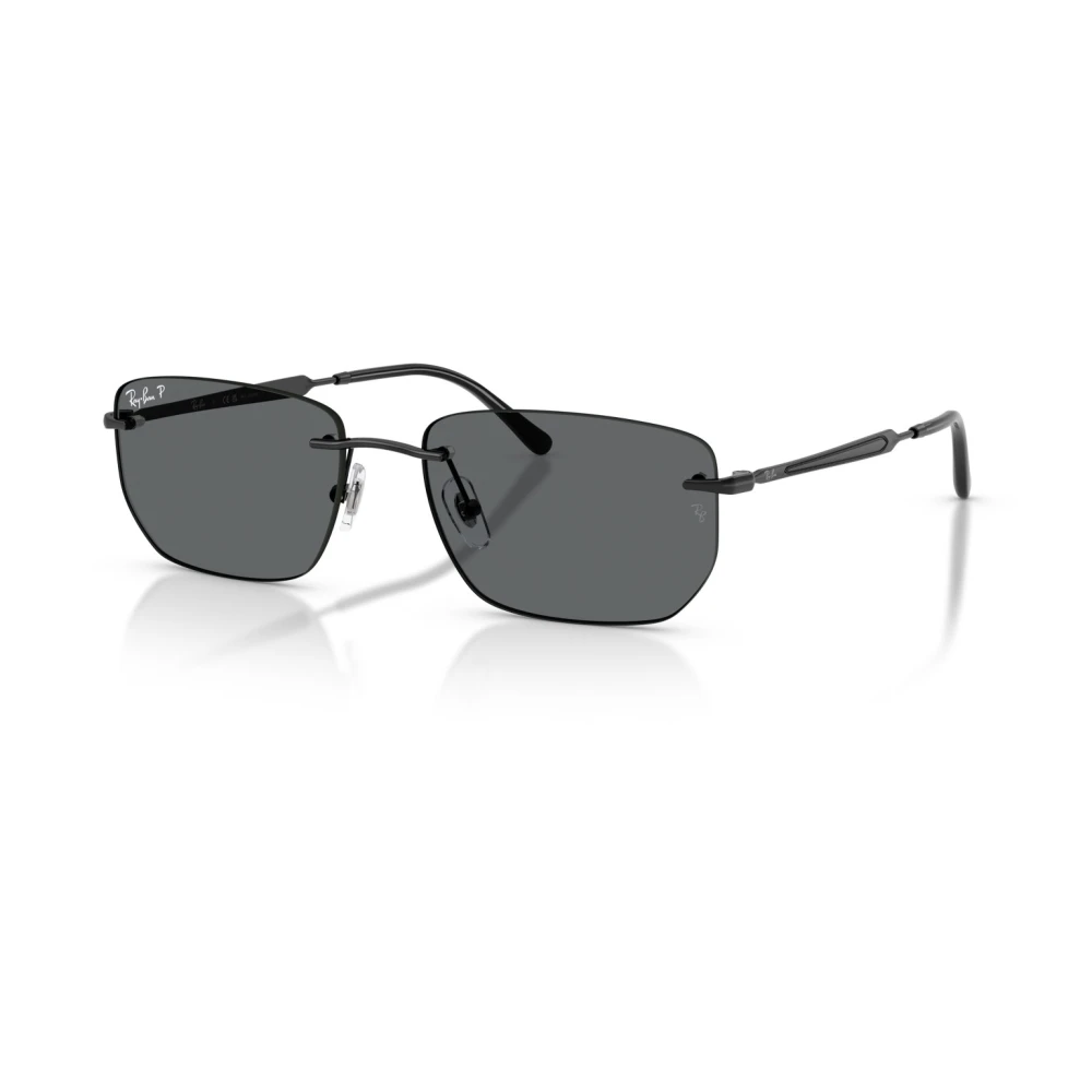 Ray-Ban Unisex Svart Geometriska Solglasögon I Metall