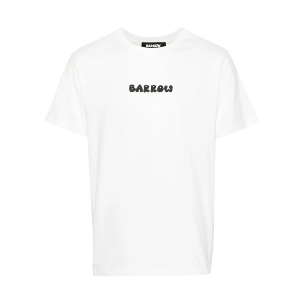 Barrow Teddy Print T-shirt White Heren