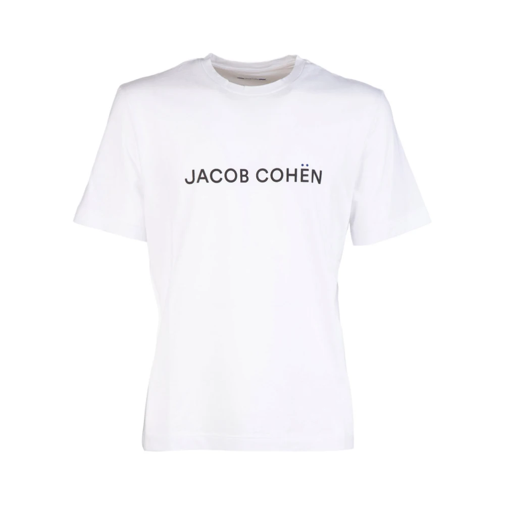 Jacob Cohën Zachte Lijn Korte Mouw Ronde Hals Logo T-shirt White Heren