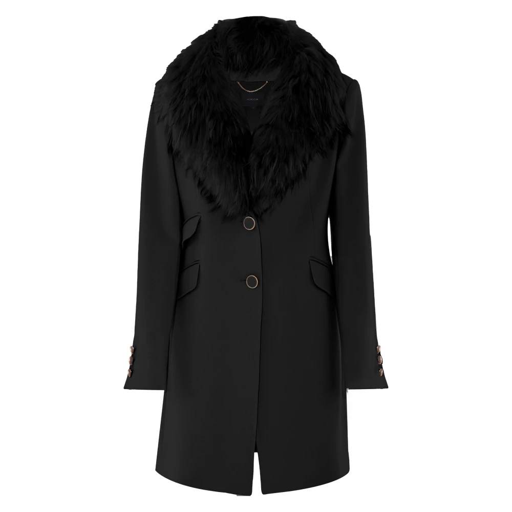 Kocca Bontkraagjas Viscosemixstof Black Dames