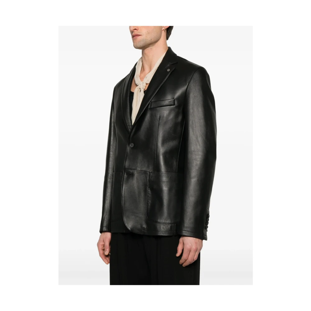 Tagliatore Leren bovenkleding Black Heren
