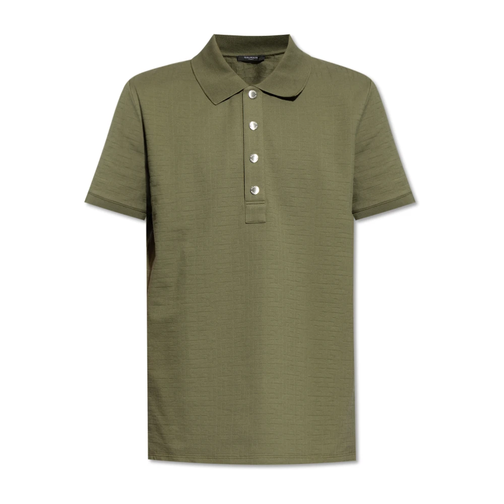 Balmain Polo met Jacquard Monogram Green Dames