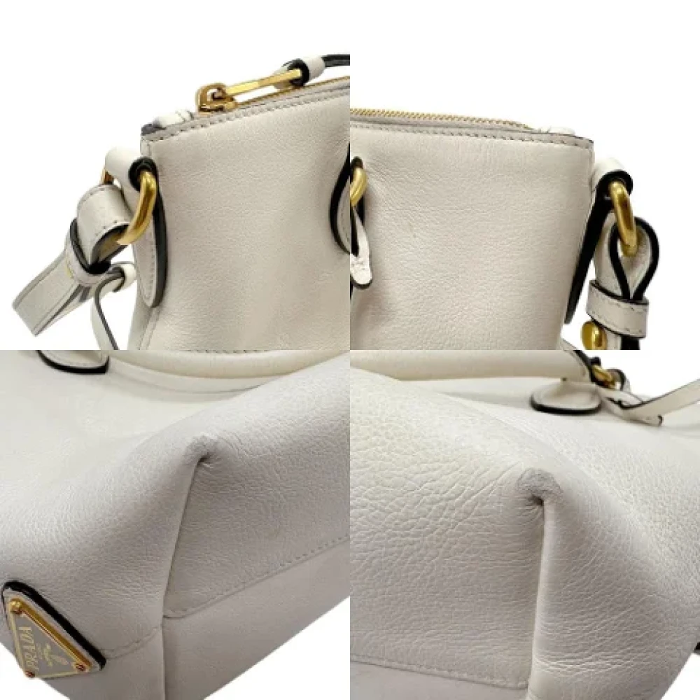 Prada Vintage Pre-owned Leather prada-bags White Dames