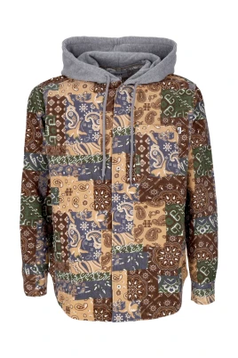 Patchwork Cord Hooded Jacket
