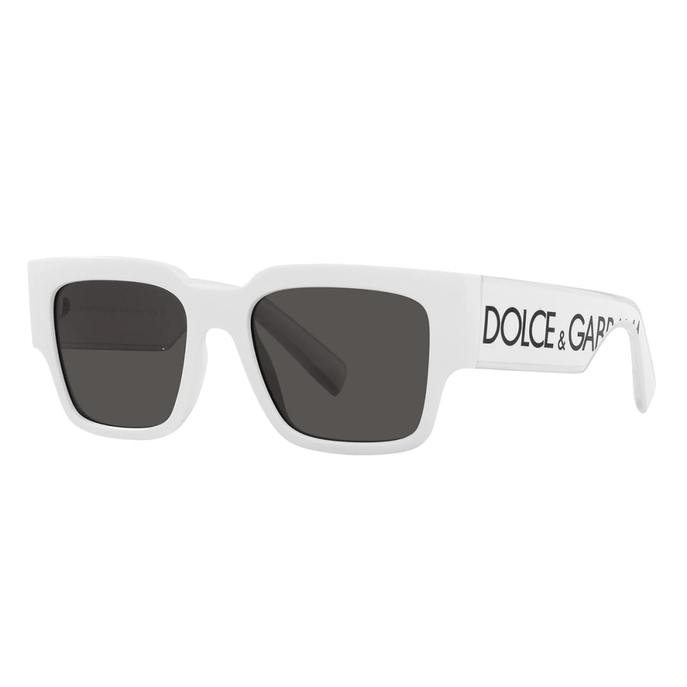 Ikoniske Dg6184 solbriller med hvitt ramme og grå linser