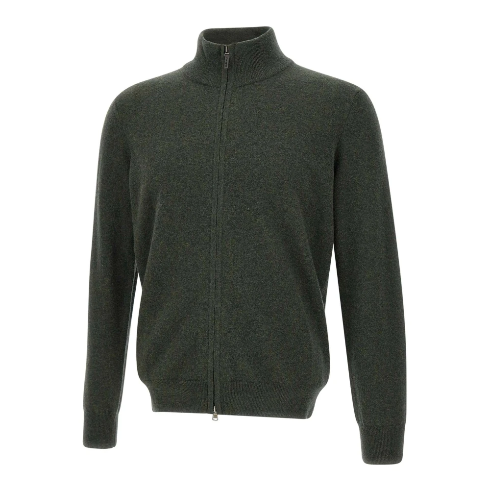 Kangra Groene Merinowol Vest Met Rits Green Heren