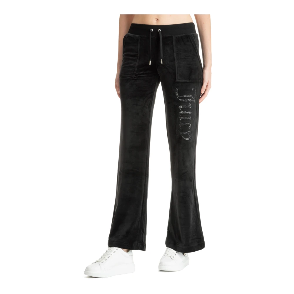 Juicy Couture Swarovski Logo Sweatpants Trekkoordsluiting Black Dames