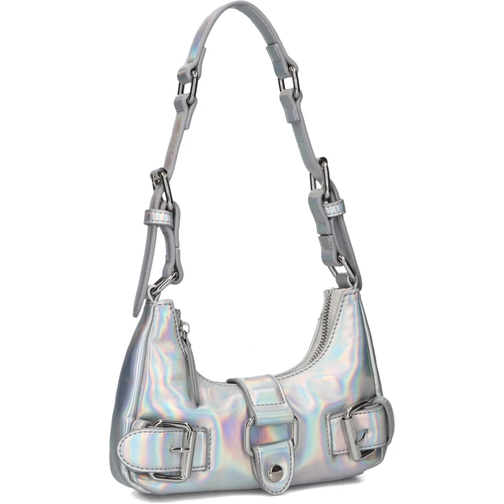 Núnoo Zilver Metallic Schoudertas Palma Cool Gray Dames